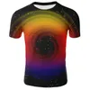 Wszechświata T-shirts Tabirts Starry Sky 3D drukowana luźna koszulka czarna dziura wir z krótkim rękawem