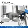 Zonesun Liquid Nitrogen Filling Machine Anti Oxidation Deoxidize for Food Products Drinks Dampproof Juice Water flaskor ZS-LN01