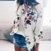 Women's Jackets Women Retro Floral Printed Lightweight Long Sleeve Zipper Jacket Short Windbreaker Coats Biker Spring Outwear