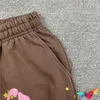 Мужские брюки Тяжелая ткань коричневая молодой бандит пауков спортивные штаны Мужские женщины Sp5der брюки хип -хоп розовый 3D -пена печати 5555555 брюки f9oz
