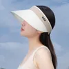 Breda randen hattar kvinnors sommarsol hatt stora stora mössstrand för kvinnlig utomhus semester ridning anti-uv baseball högkvalitativ märke