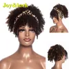 Perucas sintéticas peruca de faixa de cabeça curta de cabelo cacheado afro para mulheres negras banda de cachos fofos African Turban Wrap 230314