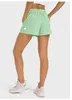 LL Women Sport Yoga Skirts Running Shorts Solid Color Tennis Golf Skirt Anti Exposure Fitness Short Skirt LL675