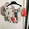 Estampado floral Mujer Camiseta Tops Vestido Conjuntos de dos piezas Moda Casual Vacaciones Playa Vestido largo