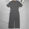 Casual Dresses designer Wearing letter jacquard knitted round neck short sleeve dress on both sides 6ID0