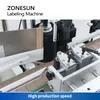 ZONESUN Industrial Equipment Label Applicator Automatic Labeling Machine Round Glass Plastic Bottle Jar Vial Packaging Production ZS-TB260S