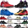 Jumpman 5 남자 농구화 5S Doernbecher Raging Red Stealth 2.0 화이트 시멘트 금속 비행 오레오 날개 콩 얼음 블루 스포츠 시커 40-47