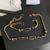 Designer armband kettingzegel ketting nooit vervagen mode 18k goud vergulde vrouwen designer kettingen choker brief hanger keten streuse sieraden