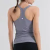 Ll Women Ebb to Yoga Street Tank Gym Bra Backless Crop Top Crew Neck with Off Shoulder Sexy Tops Fitness Cami Casual Summer