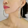 Hoopörhängen stor strasskristall för kvinnor 2023 Statement Metal Big Earring Hoops Ladies Fashion Trend Jewelry Uken