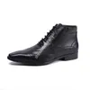 Mode grandes tailles EU38-46 bottes hommes noir en cuir véritable bottines pour hommes à lacets Gentleman bottes Botas Hombre