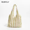 Bubble Striped Women Tote Grocery Bag Lightweight Summer Beach Handbag Fashion Reusable Shoulder Purse Big Bookbag 230315