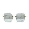26% de descuento en gafas de sol Nueva alta calidad de la familia nueva moda cristal diamante estrella remache cuadrado sin marco Ni Ni's mismas gafas de sol GG0644