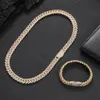 10mm Hip Hop Cuban Link Chian Necklace 5A CZ Diamonds Real Gold Plated Jewelry