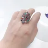 Cluster Ringe FNJ Bunte Zirkon Pfau 925 Silber Original S925 Thai Ring Für Frauen Schmuck MARCASITE