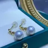 Stud Earrings DL Fine Jewelry Solid 18K Gold Natural Japan Origi 8-8.5mm Sea Water Ocean Akoya White Pearls For Women