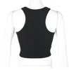 Летние женские футболки Crop Top Sexy Designer Brand Sport Shoulder Black White Tank Повседневные футболки без рукавов с открытой спиной