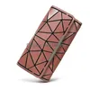 Coin Purses Wallets Handbag Three Fold Geometric Wallet Matte Long Lingge Pu Drop Delivery Bags Lage Accessories Holders Dhbdn