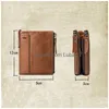 Wallets Cow Skin Genuine Leather Wallet For Men And Women Zipper Coin Purse Business Card Id Holder Rfid Blocking Money Bags Drop De Dhikp