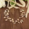 Wedding Sashes Gold Bridal Belt Leaves Crystal Peals Dress For Bride And Bridesmaid