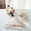 Table Mats Round Natural Cotton Coasters Bowl Pad Handmade Insulation Placemats Woven Macrame Cup Bohemia