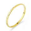 Bangle 3mm Thin Multi Surface Bangles Rostfritt stål Rosguldfärg Charm Pulseras för Women Lady Simple Jewelry