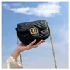 Designer Cucci G Bag Cc Bag Women's Fashion Messenger Bag Chain Trend Single Shoulder Bag Fashion Armpit Bag Niche Wallet Round Bag Black