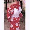 Vêtements ethniques Femmes Élégant Kimono Style Japonais Yukata Sexy Peignoirs Ceinture Haori Longue Robe Vintage Princesse Robe Robe Anime Cosplay Cos