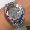 Diamonds męskie zegarki 40 mm Automatyczny ruch mechaniczny zegarek moda gumowa Warterproof Business Montre de Luxe