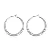 Hoop Earrings & Huggie Lekani Diameter 34mm Big Solid Circles 925 Sterling Silver Brincos De Prata Fine Jewelry For FemaleHoop Odet22