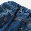 Jeans 2023 Boys Fashion Plus Velvet herfst en winterkinderen Warm Dikke denim broek losse broek baby 1-4 jaar