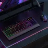 Clavier de jeu 104 touches et ensemble de souris ergonomique avec clavier filaire dynamique LED Bakclight pour ordinateur portable PC de bureau Gaming