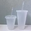 24オンスのクリアカッププラスチック透明なタンブラー夏の再利用可能な冷たい飲酒コーヒージュースマグカップとストローRRA5305