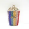 Вечерние сумки Xiyuan Popcorn Crystal Clutch Mani Mini Metal Box Minaudiere Свадебные сумочки Свадебные сумочки с муфты кафет