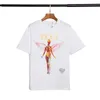 최고 품질 FOG 여성용 남성용 티셔츠 Angel Print Tees 패션 밴드 느슨한 디자이너 스타일 Streetwear Short Sleeve Crew Neck Top