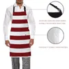 Aprons Red White Stripes Christmas Geometric Simplicity Kitchen Nail Shop Apron For Women Men Kids Cooking Baking Accessories