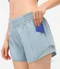 2023 dames L-33 Yoga shorts broek zak snel droge gym sport outfit hoogwaardige stijl zomerjurken elastische taille 61