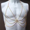 Festive Versatile Cross Multi-layer Crossing Body Chain Sexy Super Shiny Full Diamond Neck Breast Chain Women's Jewelry Body Chains