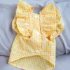 Vêtements pour chiens robes d'été personnalisées pour couleur bonbon mignon moyen petit chat vêtements Plaid princesse chiot vêtements pour animaux de compagnie 2 couleurs