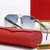 Luxusdesigner Sonnenbrille Randless Carti Gläser Brillen Lunette Fashion Holz Eimer
