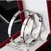 Pulsera 4CZ joyería de diseño Destornillador brazaletes Titanio Acero Plata para mujer para hombre regalo de fiesta brazalete de diseñador