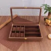 Scatole per orologi Custodie 6 3 slot Aggiornamento Espositore in legno Porta occhiali Porta gioielli Collezione Occhiali da sole Organizer Cofanetto