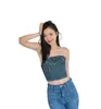 Camisoles & Tanks designer Women's bra denim bras top single wear and matching with inverted triangle fashion summer woman T-shirt Size S-L 75W9