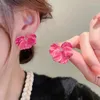 Stud Earrings Lifefontier Sweet Red Gradient Color Enamel Flower For Women Fashion Floral Wedding Bride Earring Jewelry Gifts