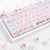 127 Keys/Set PBT XDA KeyCap Profile Anpassade nyckelkappar för MX Switch Mechanical Gaming -tangentbord pojkvän älskar rosa nyckelkapslar