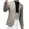 Herenpakken mode solide kleur slanke blazers heren zakelijk casual pak jassen mannen hoge kwaliteit wol formele blazer jas mannelijke kleding e821