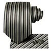 Bow Ties Hi-Tie Designer Striped Silk Wedding Tie för män Handky Cufflink Gift Slips Fashion Business Party Dropshiping