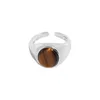 Cluster Rings Real 925 Sterling Silver Natural Tiger Eye Ring For Women Fine Jewelry Party Wedding Anniversary Gift Accessories