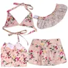 Hundebekleidung Bikini Set Sommer Strand Badeanzug Blumendruck Welpen BH Rock Anzug Sexy Kleid Haustier Kleidung für kleine Hunde York Chihuahua Katze