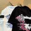 Tees Merk mannen Ontwerp Topstoney T-shirts Kwaliteitscontrole 260g Katoen Water Dye Printing Shirts Losse Geborduurde Paar Tees